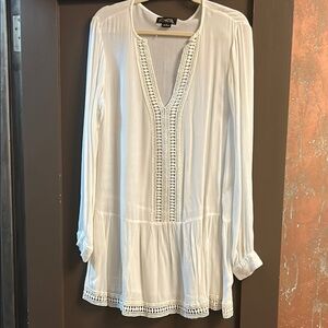 Athena White Pleated Swim Coverup